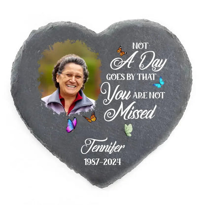 Not A Day Goes By That You Are Not Missed - Personalized Memorial Garden Stone - MS82