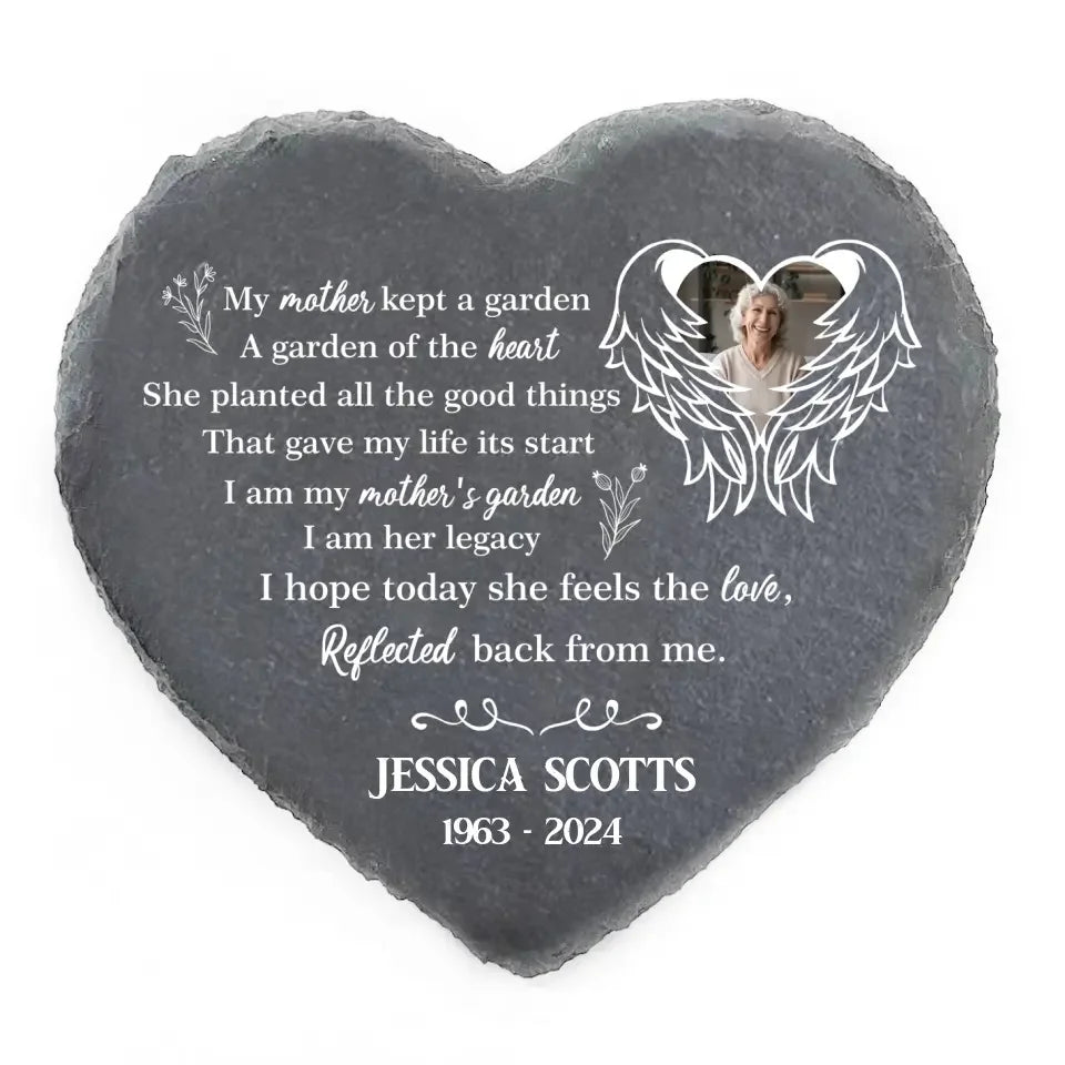 My Mother Kept A Garden A Garden Of The Heart - Personalized Stone, Memorial Gift - MM-MS101