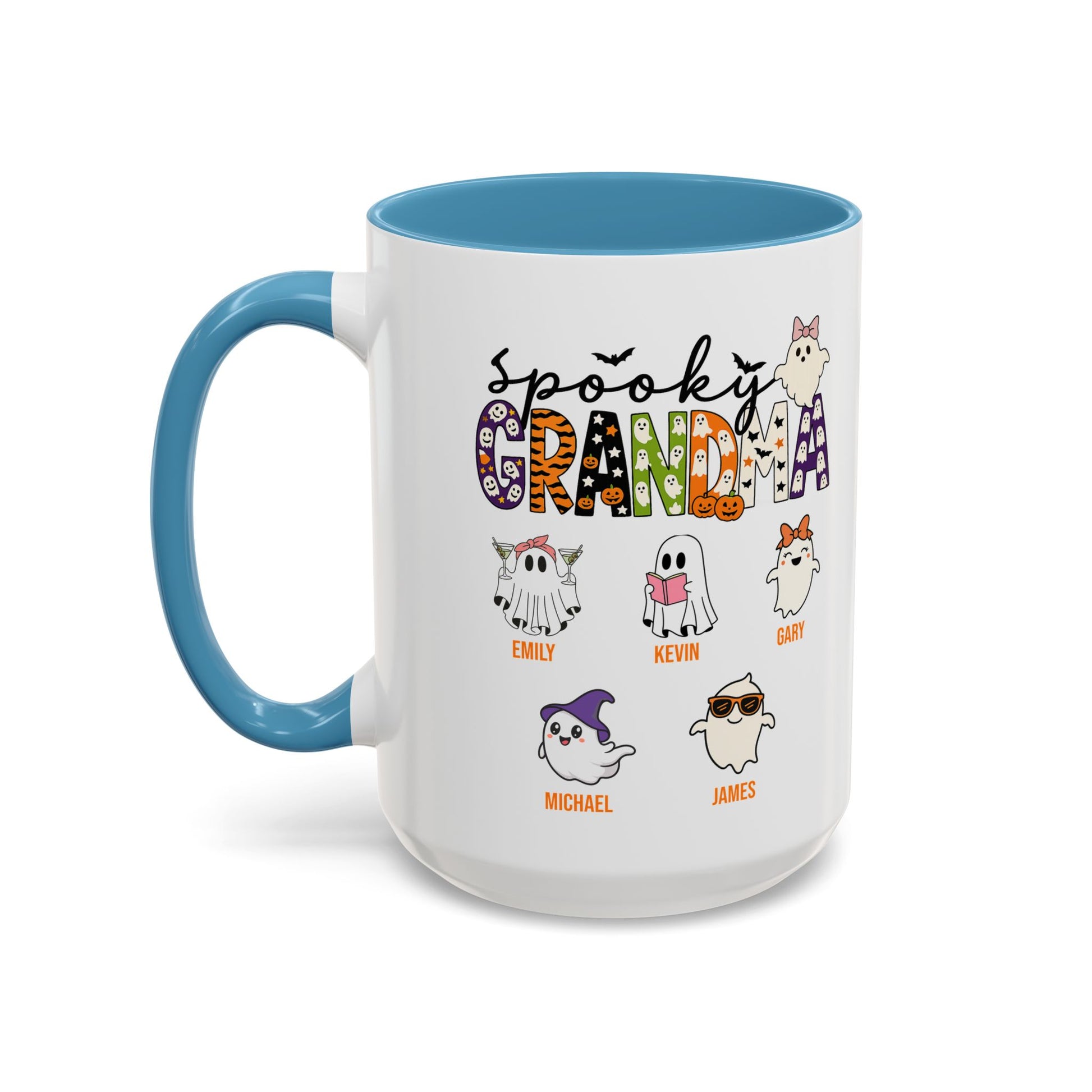 Spooky Grandma Accent Mug – Personalized Halloween Gift with Grandkids’ Names - PersonalizedFury
