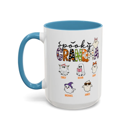 Spooky Grandma Accent Mug – Personalized Halloween Gift with Grandkids’ Names - PersonalizedFury