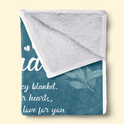 You Can Feel A Hug From Us - Family Personalized Custom Blanket - Gift For Mom, Grandma