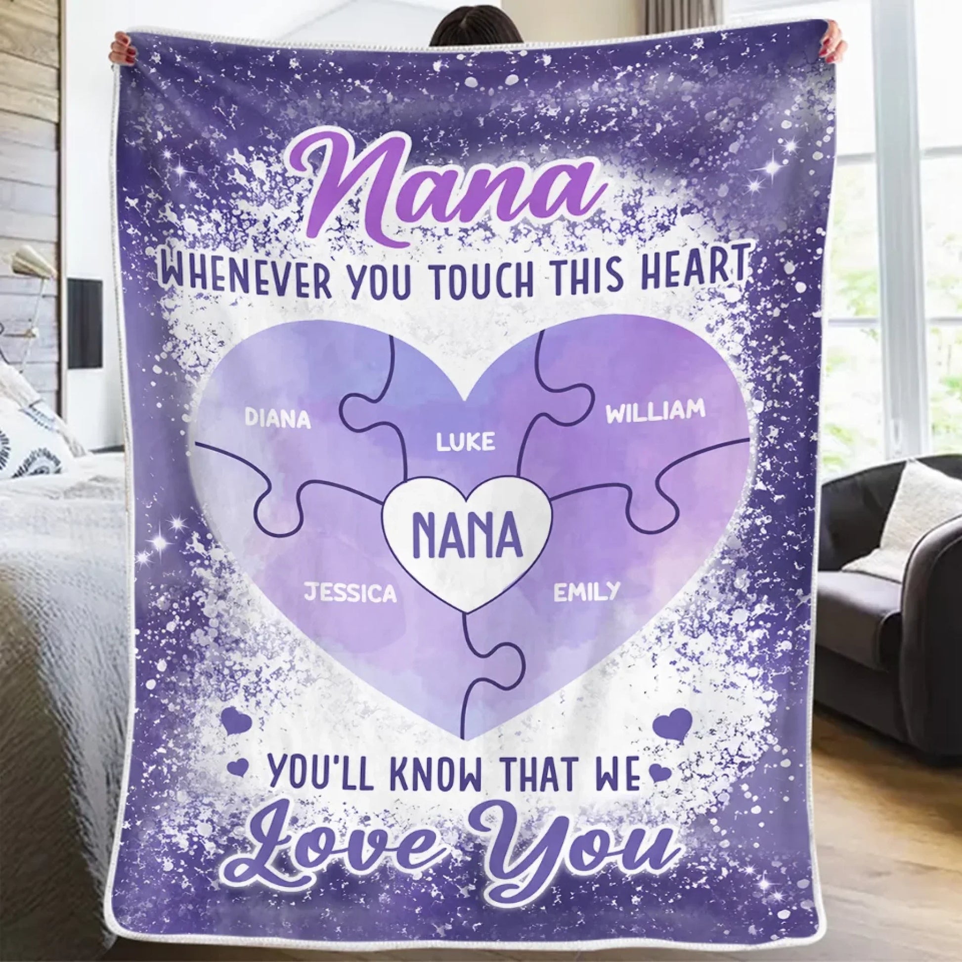 Forever Loving You - Family Personalized Custom Blanket - Gift For Mom, Grandma