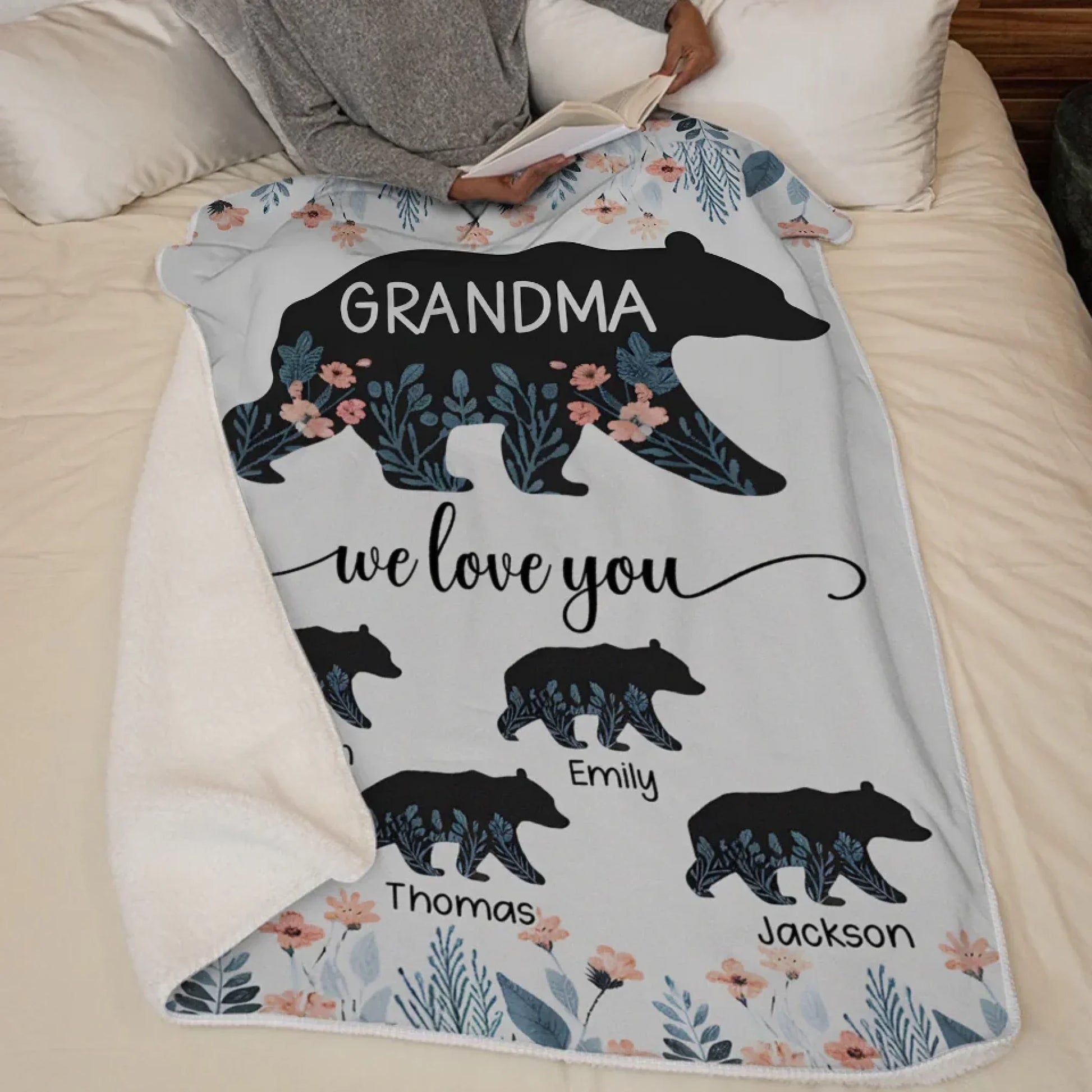 Grandkids Make Life Grand - Family Personalized Custom Blanket - Gift For Mom, Grandma