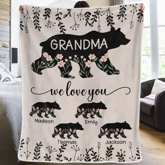 A Grandchild Is A Grandparent’s Treasure - Family Personalized Custom Blanket - Gift For Mom, Grandma