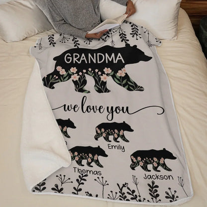 A Grandchild Is A Grandparent’s Treasure - Family Personalized Custom Blanket - Gift For Mom, Grandma