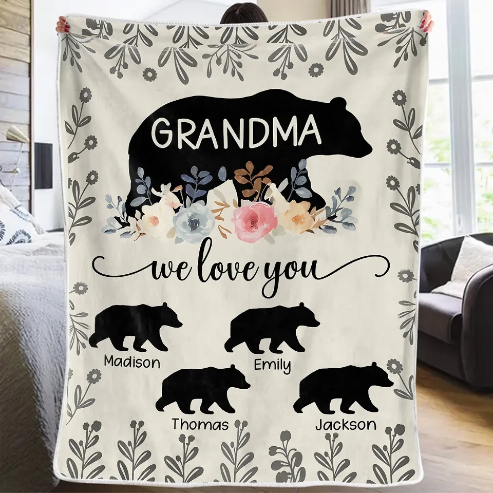 Her Love Is A Garden Of Endless Wonder - Family Personalized Custom Blanket - Gift For Mom, Grandma