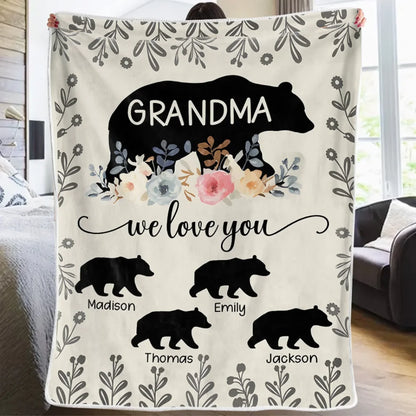 Her Love Is A Garden Of Endless Wonder - Family Personalized Custom Blanket - Gift For Mom, Grandma