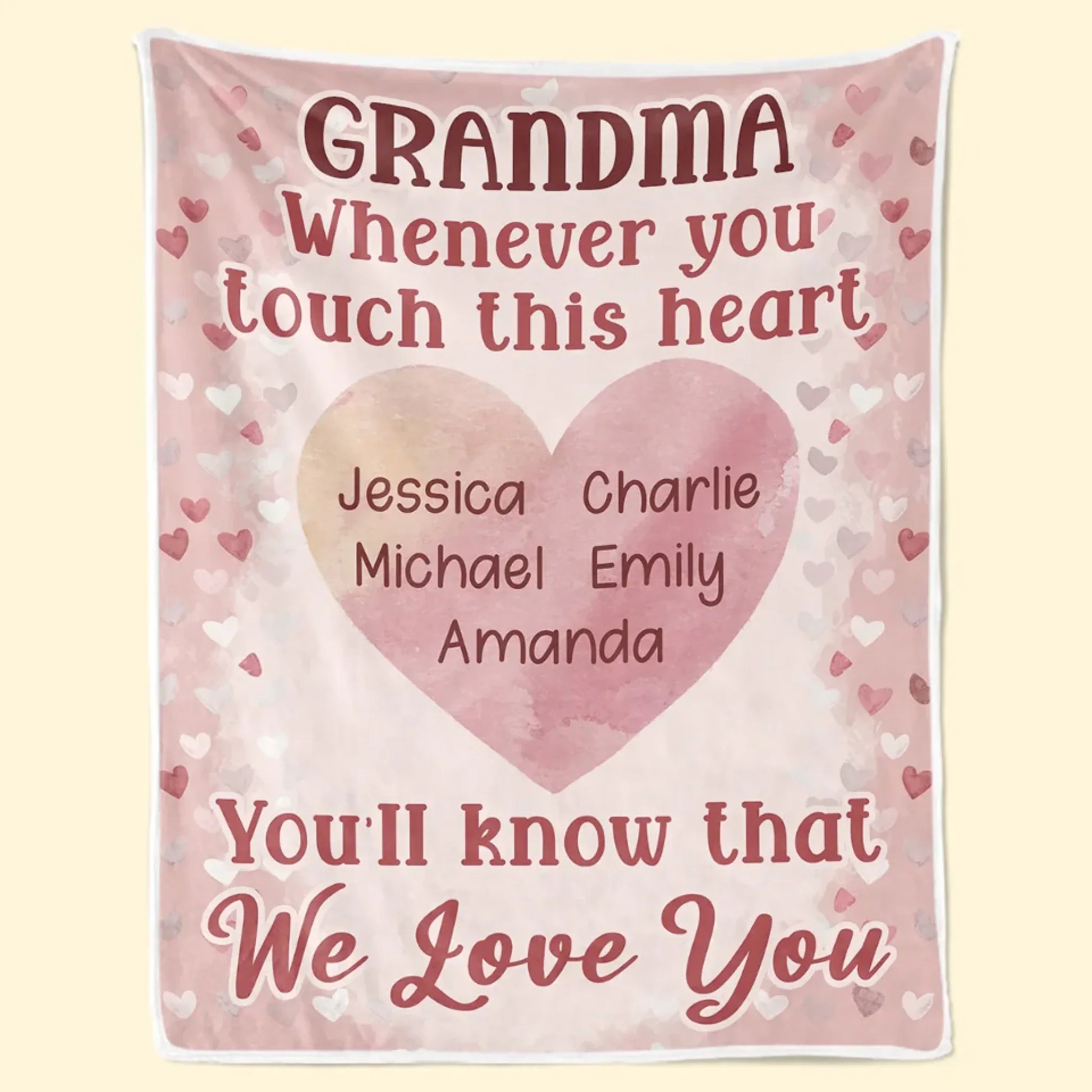 Grandma’s Love Is Forever In My Heart - Family Personalized Custom Blanket - Gift For Mom, Grandma