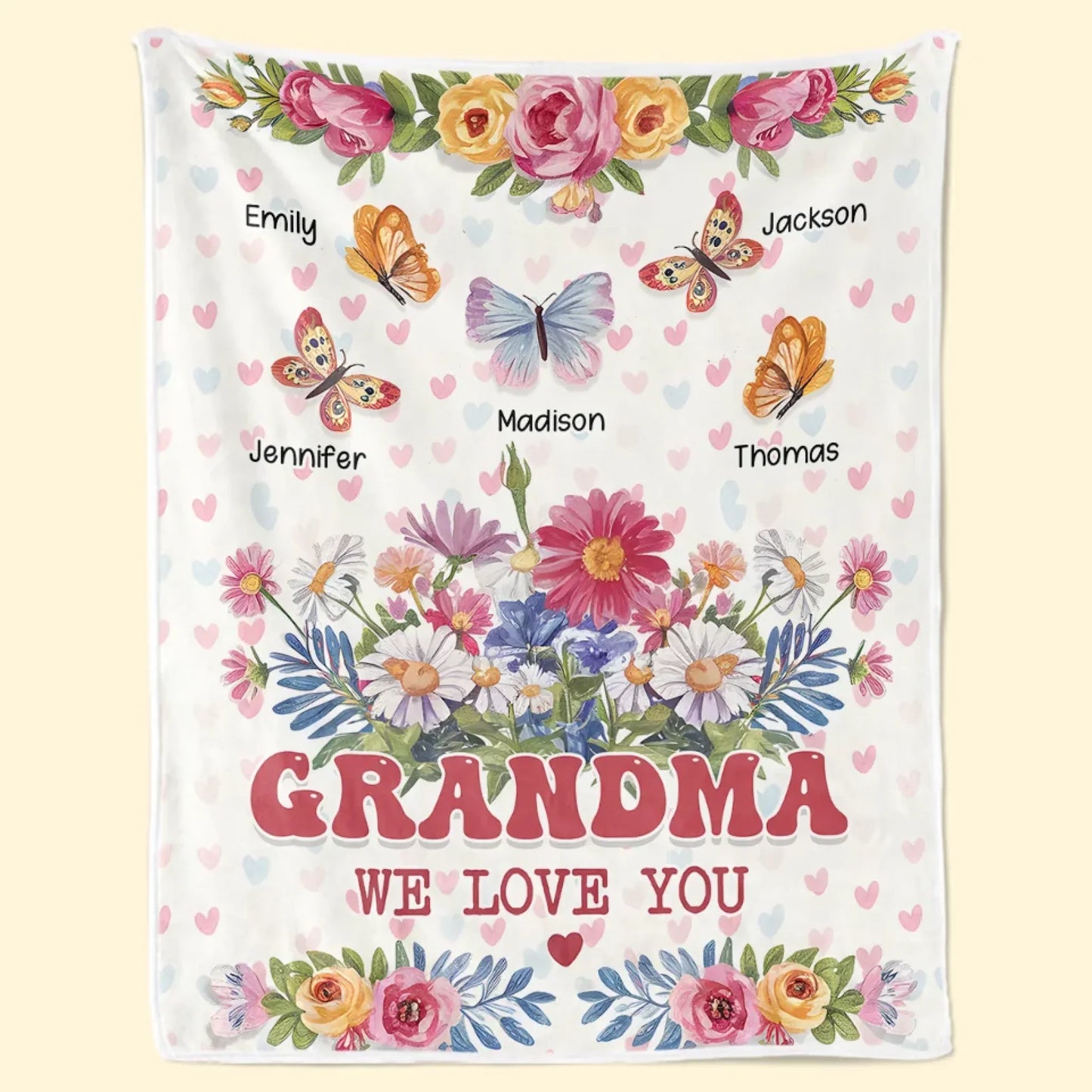 A Cozy Way To Celebrate The Love That Never Fades - Family Personalized Custom Blanket - Mother's Day Gift For Mom, Grandma