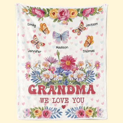 A Cozy Way To Celebrate The Love That Never Fades - Family Personalized Custom Blanket - Mother's Day Gift For Mom, Grandma