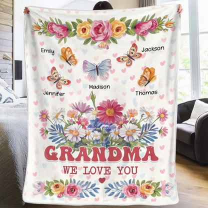 A Cozy Way To Celebrate The Love That Never Fades - Family Personalized Custom Blanket - Mother's Day Gift For Mom, Grandma