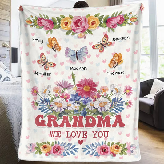 A Cozy Way To Celebrate The Love That Never Fades - Family Personalized Custom Blanket - Mother's Day Gift For Mom, Grandma