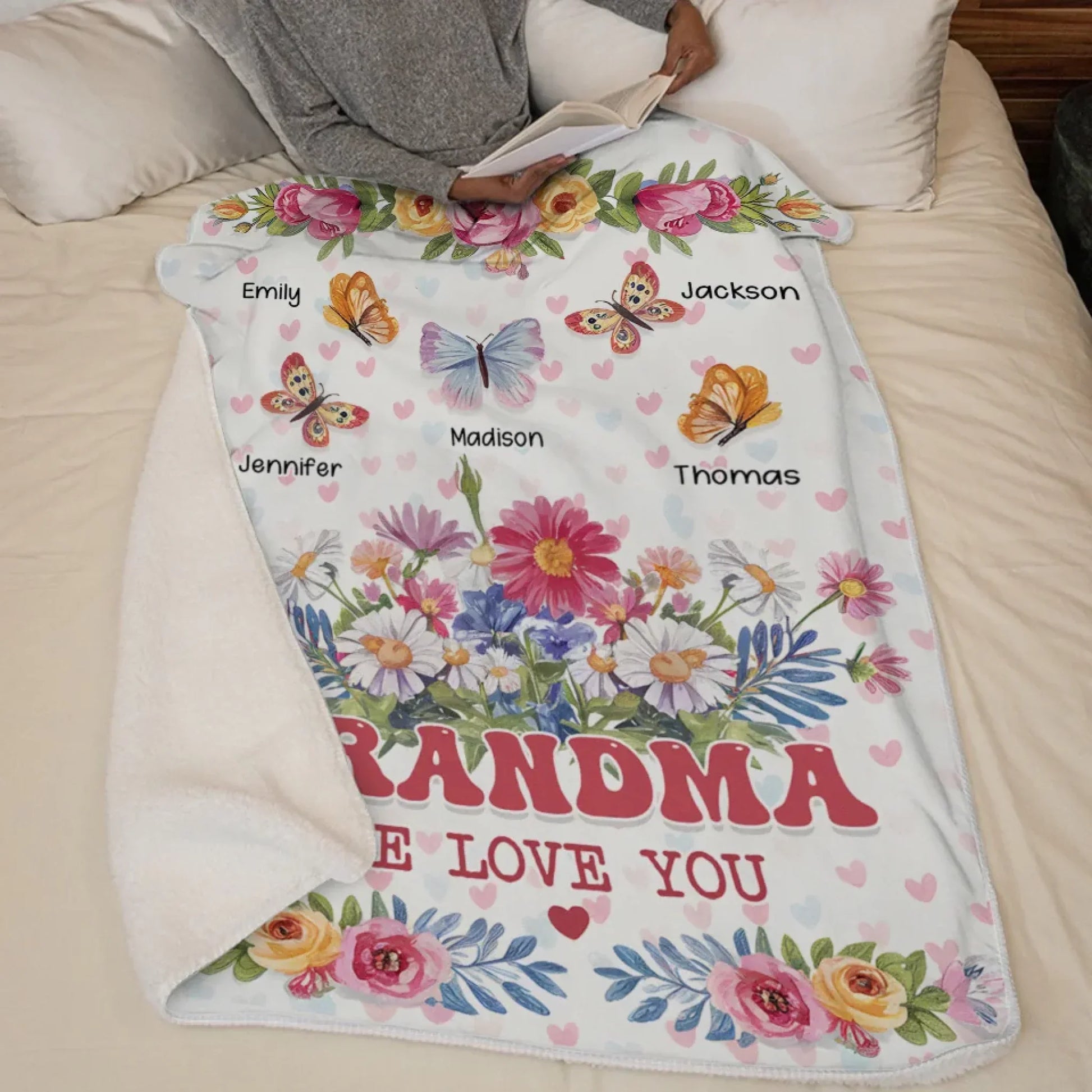 A Cozy Way To Celebrate The Love That Never Fades - Family Personalized Custom Blanket - Mother's Day Gift For Mom, Grandma