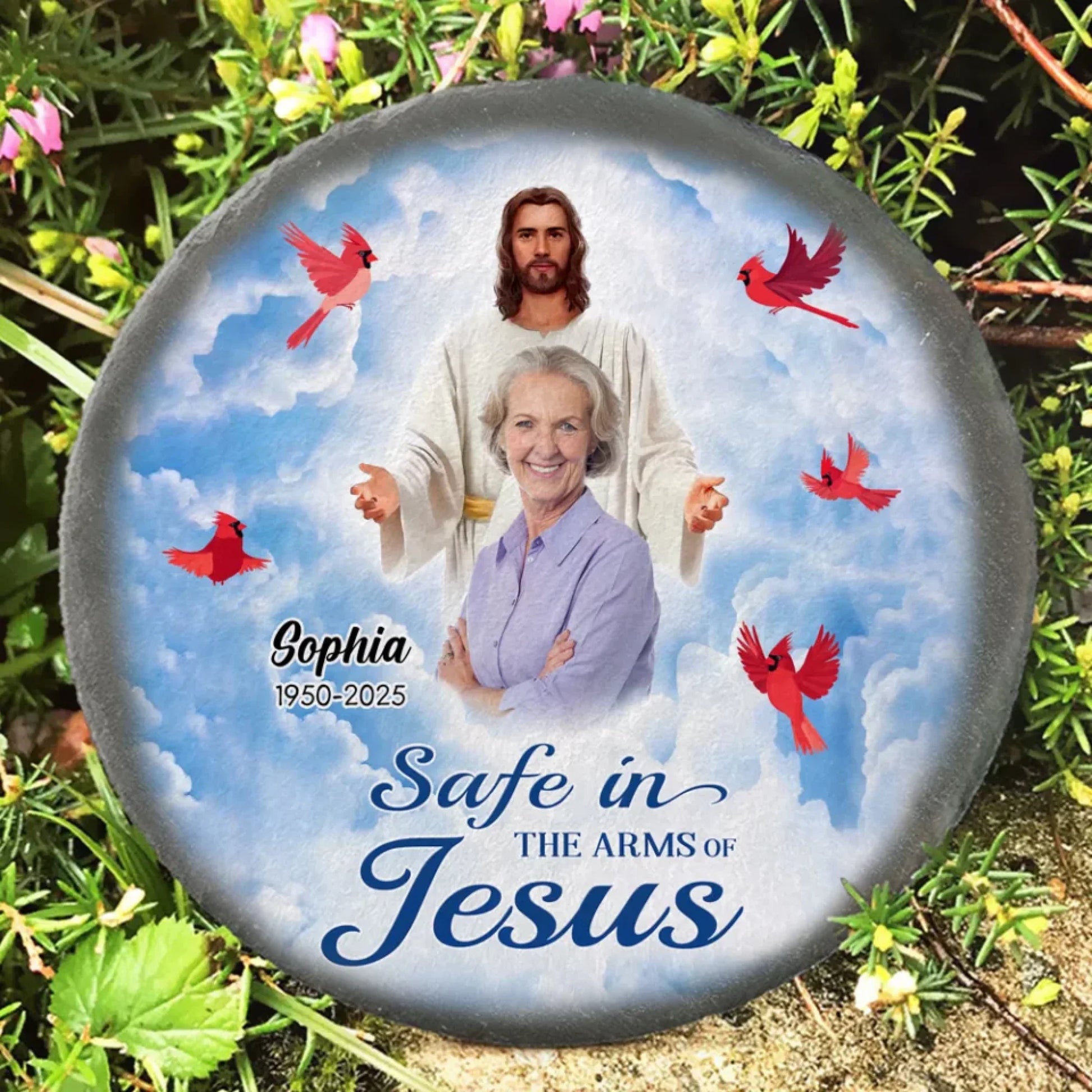 Safe In The Arms Of Jesus - Personalized Memorial Stone, Loss Of Loved One, Sympathy Gift