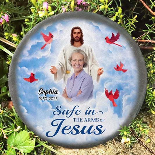Safe In The Arms Of Jesus - Personalized Memorial Stone, Loss Of Loved One, Sympathy Gift
