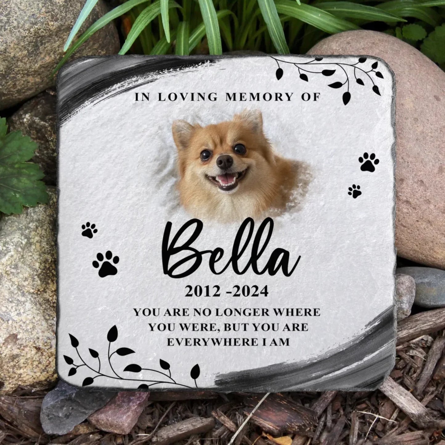 You Are No Longer Where You Were - Personalized Memorial Stone, Gift For Loss Of Pet, Memorial Pet Stone