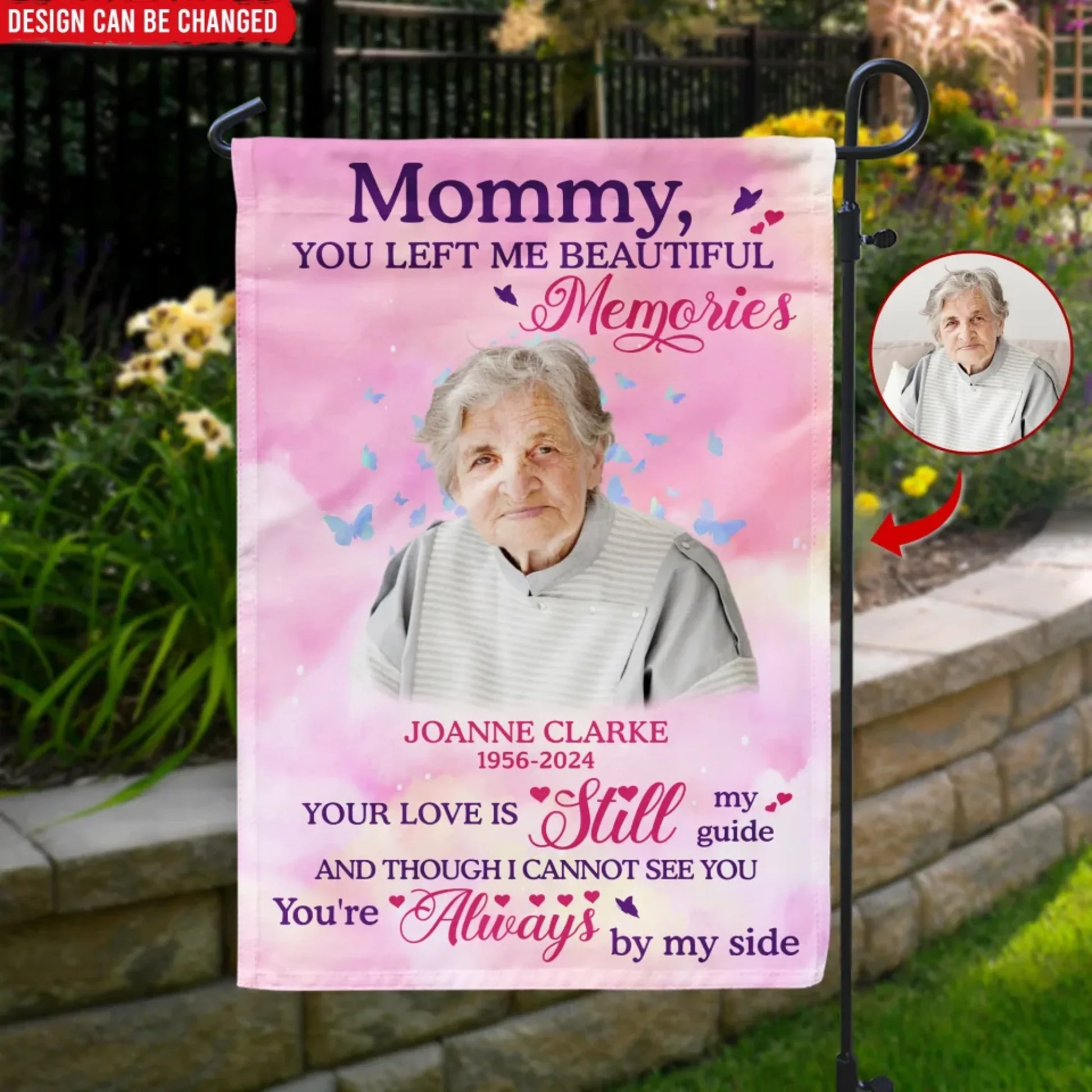 You Left Me Beautiful Memories - Personalized Garden Flag, Memorial Gift, Loss Of Loved One Gift