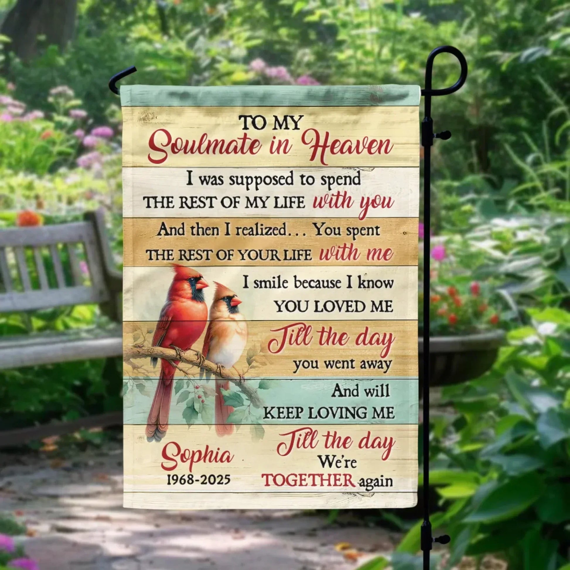 My Soulmate In Heaven - Personalized Garden Flag, Memorial Gift For Loss Of Loved One