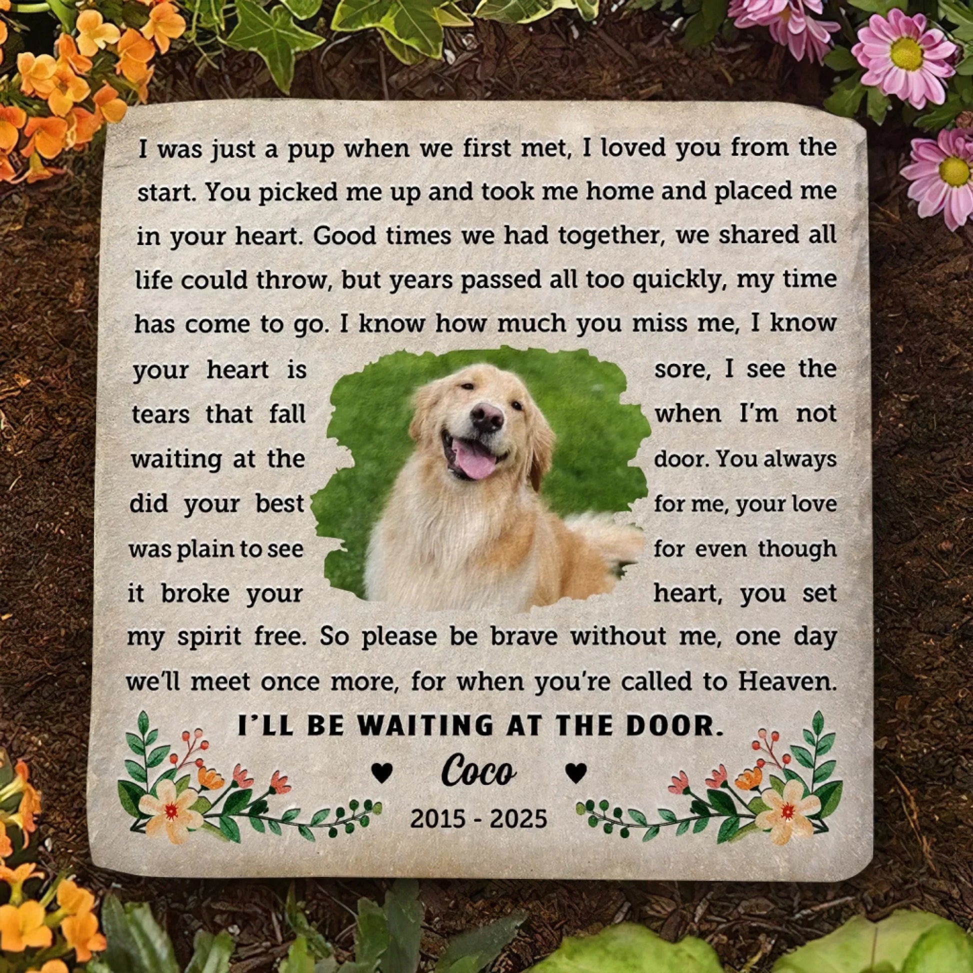 I’ll Be Waiting At The Door - Personalized Memorial Stone, Loss Of Pet Gift