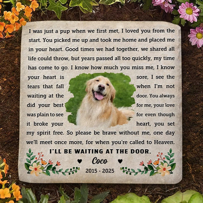 I’ll Be Waiting At The Door - Personalized Memorial Stone, Loss Of Pet Gift