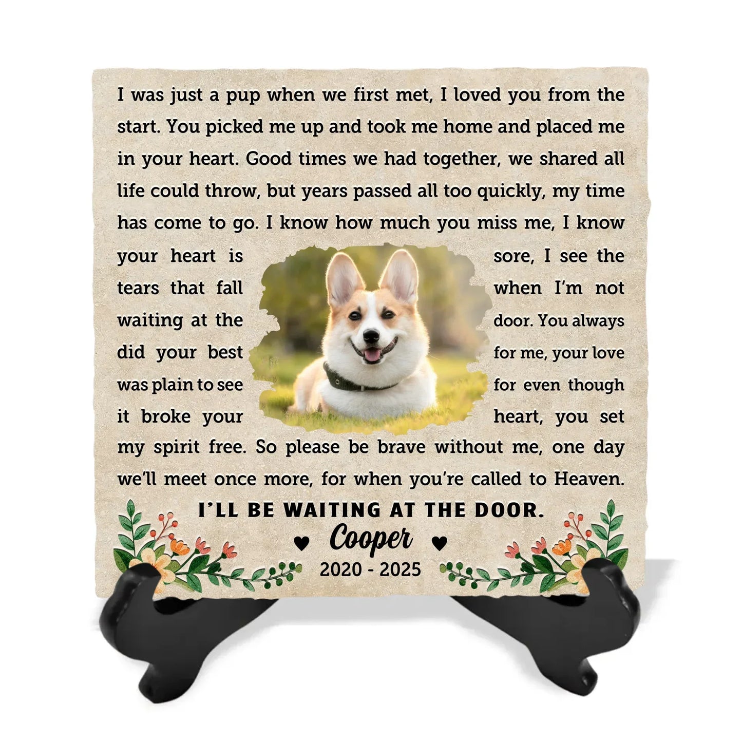 I’ll Be Waiting At The Door - Personalized Memorial Stone, Loss Of Pet Gift