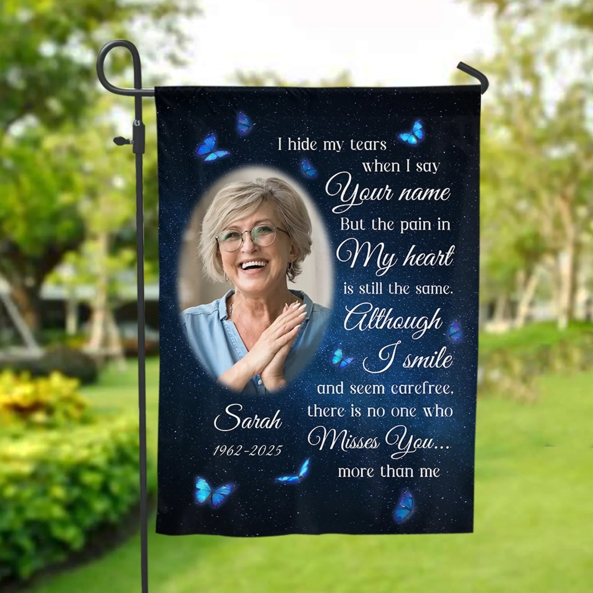 There Is No One Who Misses You More Than Me - Personalized Garden Flag, Memorial Gift, Sympathy Gift