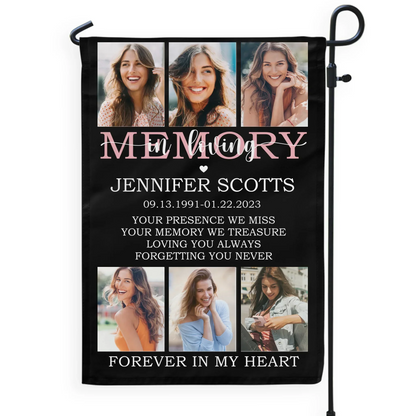 Loving You Always Forgetting You Never - Personalized Garden Flag, Memorial Gift, Sympathy Gift