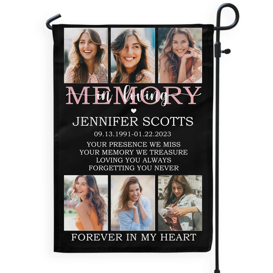 Loving You Always Forgetting You Never - Personalized Garden Flag, Memorial Gift, Sympathy Gift