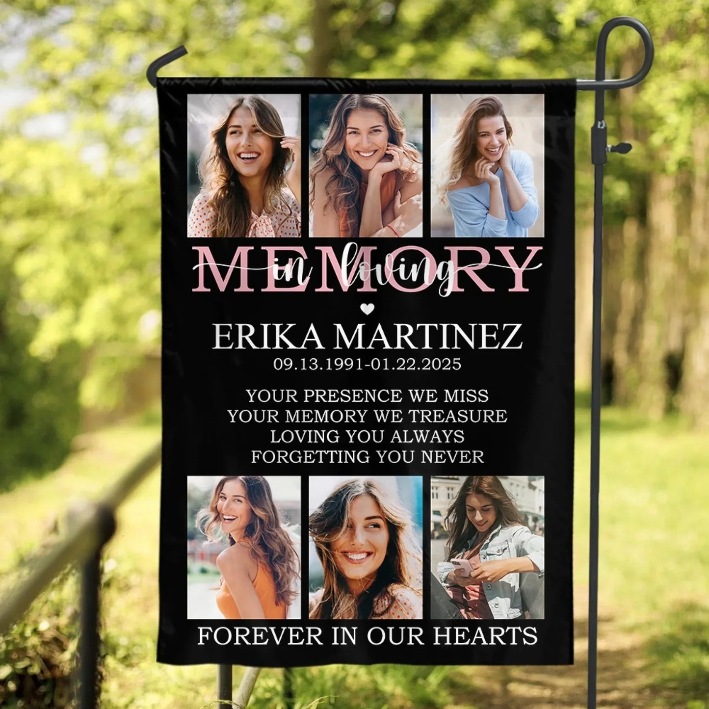 Loving You Always Forgetting You Never - Personalized Garden Flag, Memorial Gift, Sympathy Gift