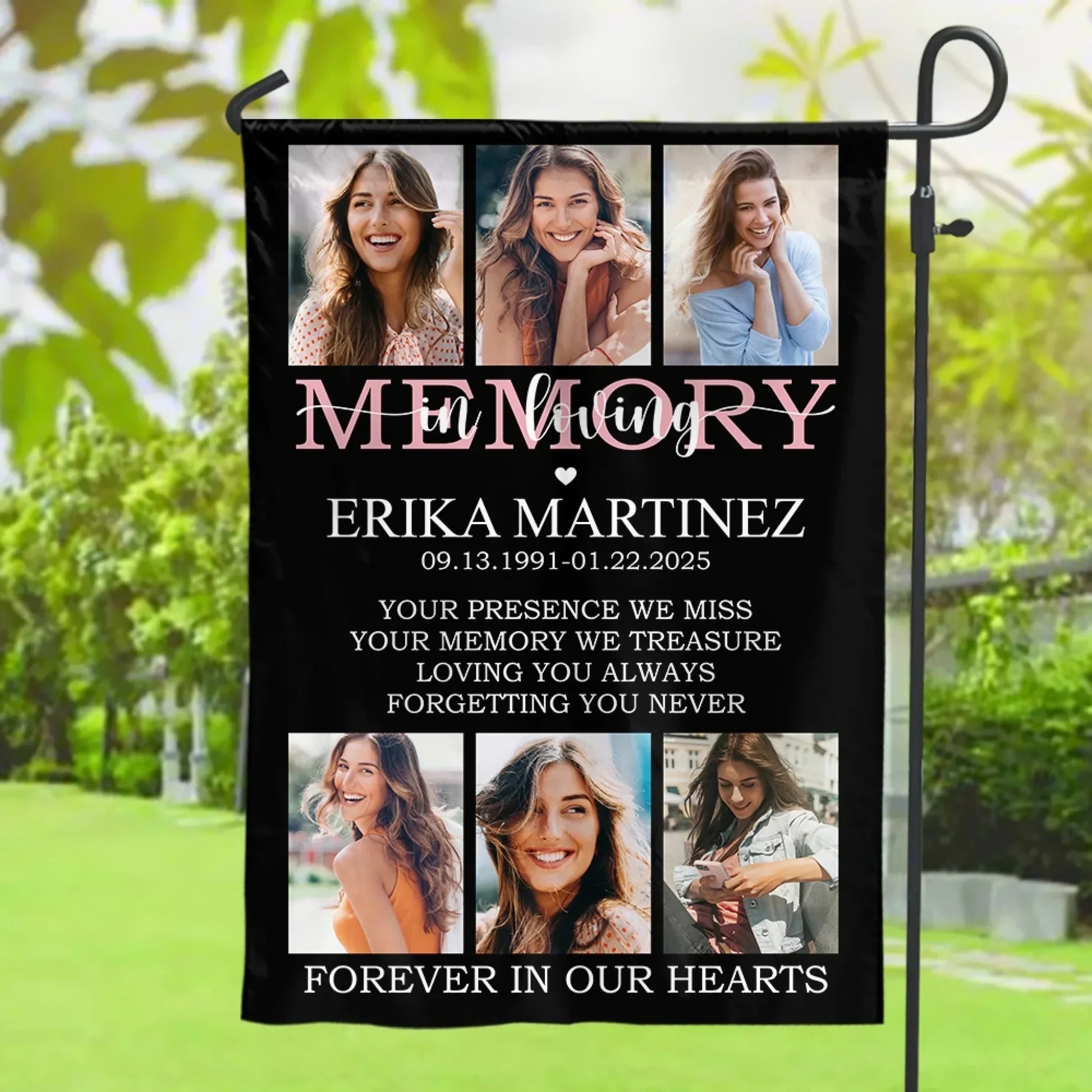Loving You Always Forgetting You Never - Personalized Garden Flag, Memorial Gift, Sympathy Gift