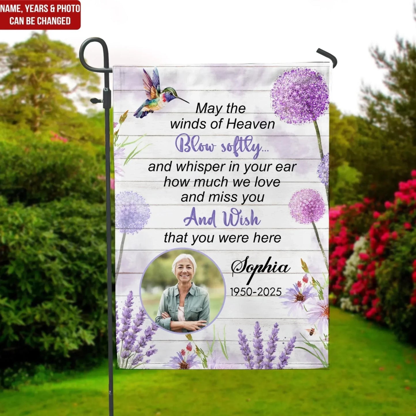 May The Winds Of Heaven Blow Softly - Personalized Garden Flag, Sympathy Gift, Memorial Gift For Loss Of The Loved One