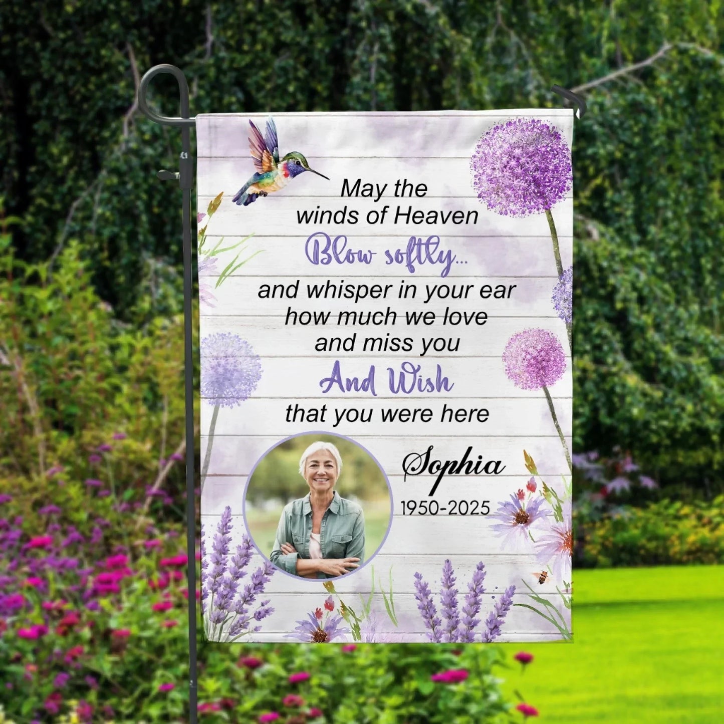 May The Winds Of Heaven Blow Softly - Personalized Garden Flag, Sympathy Gift, Memorial Gift For Loss Of The Loved One
