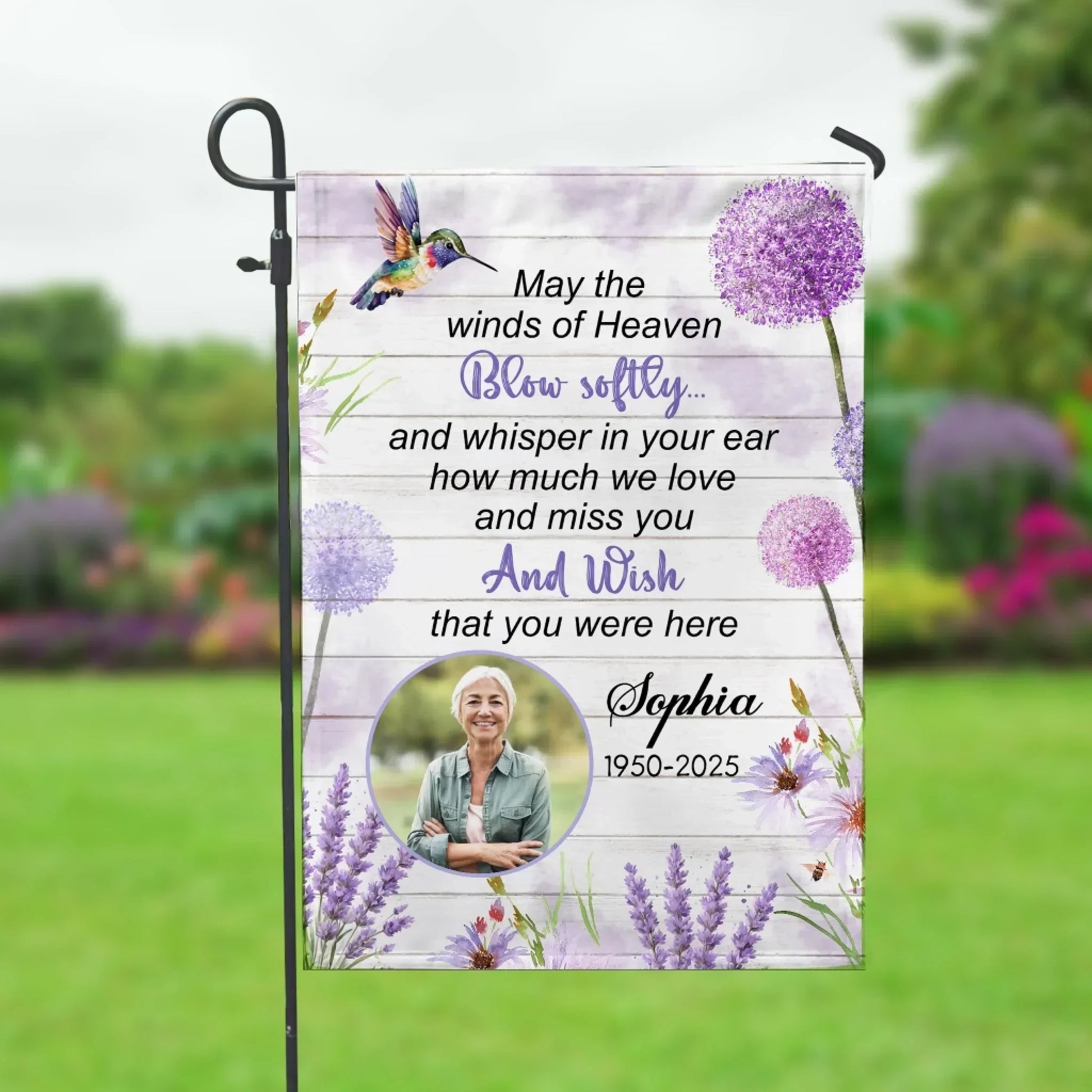 May The Winds Of Heaven Blow Softly - Personalized Garden Flag, Sympathy Gift, Memorial Gift For Loss Of The Loved One