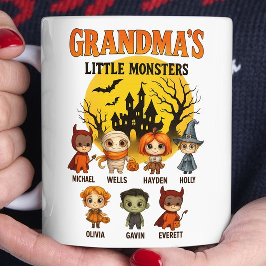 Grandma's Little Monsters Coffee Mug - Personalized Halloween Gift for Grandma - PersonalizedFury