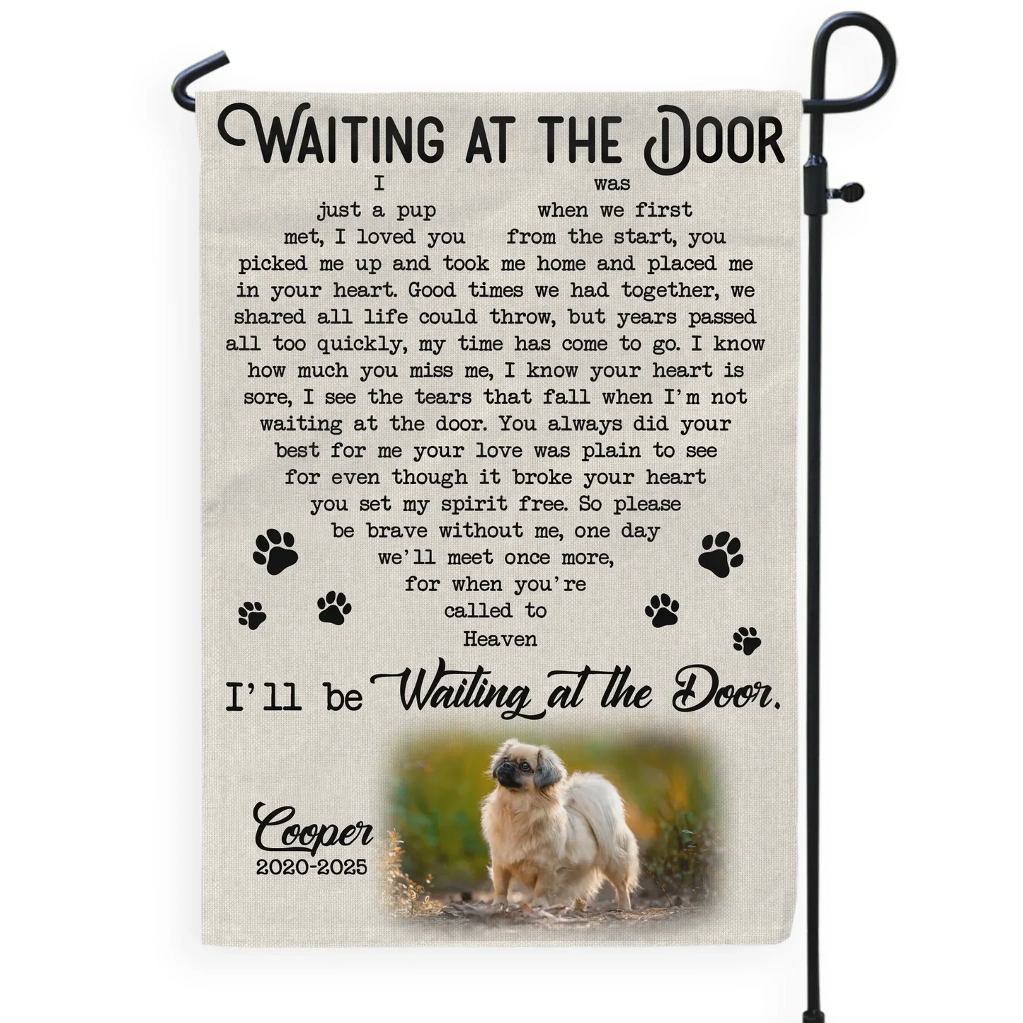 I’ll Be Waiting At The Door - Personalized Garden Flag, Memorial Gift For Loss Of Pet