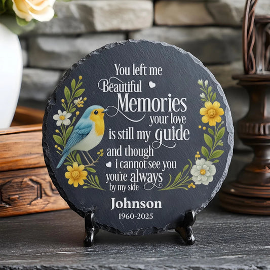 Your Love is Still My Guide Robin Bird & Floral - Personalized Memorial Stone, Memorial Gift For Family