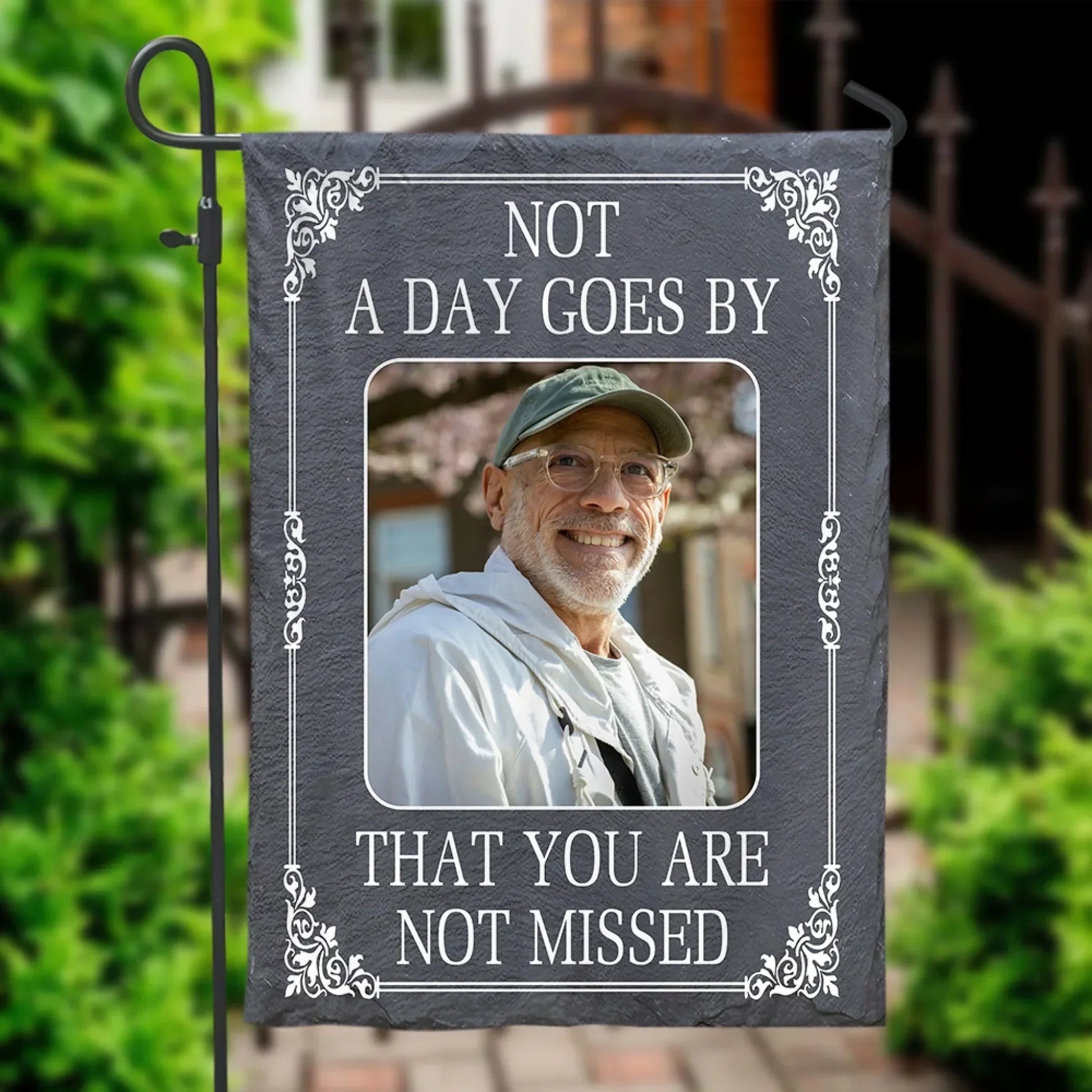 Not A Day Goes By That You Are Not Missed - Personalized Garden Flag, Memorial Gift