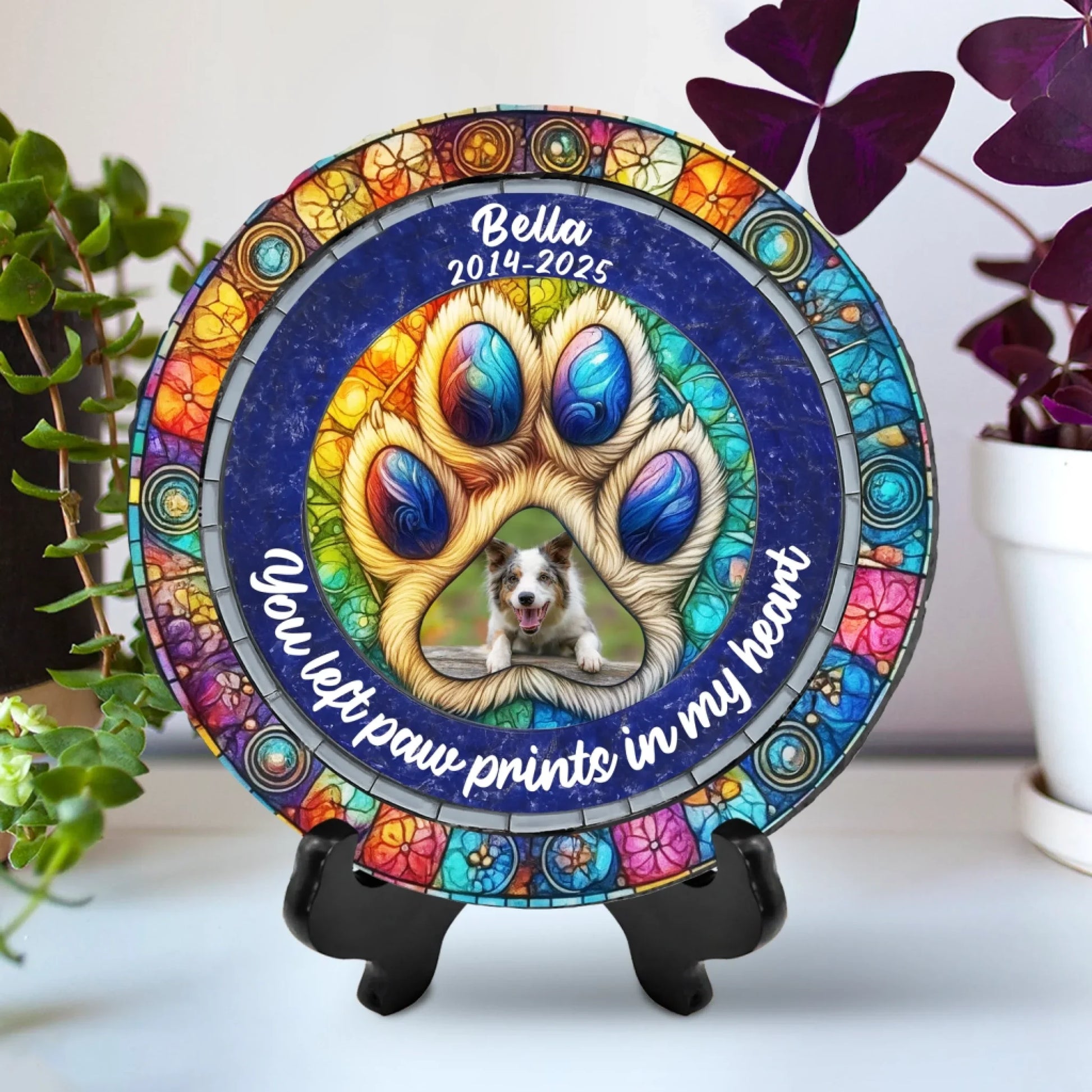You Left Paw Prints In My Heart Forever - Personalized Memorial Stone, Loss Of Pet Gift
