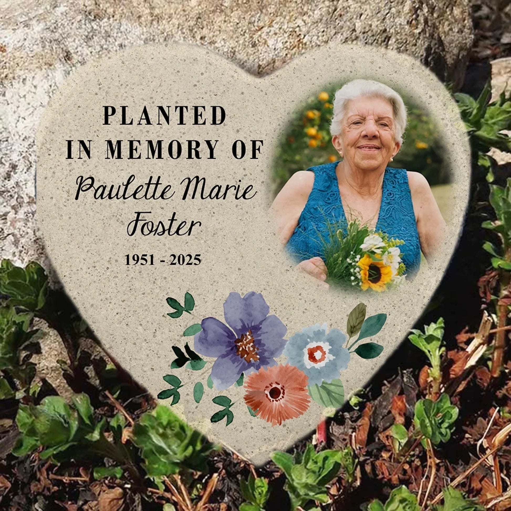 Planted In Memory Of - Personalized Memorial Stone, Sympathy Gift