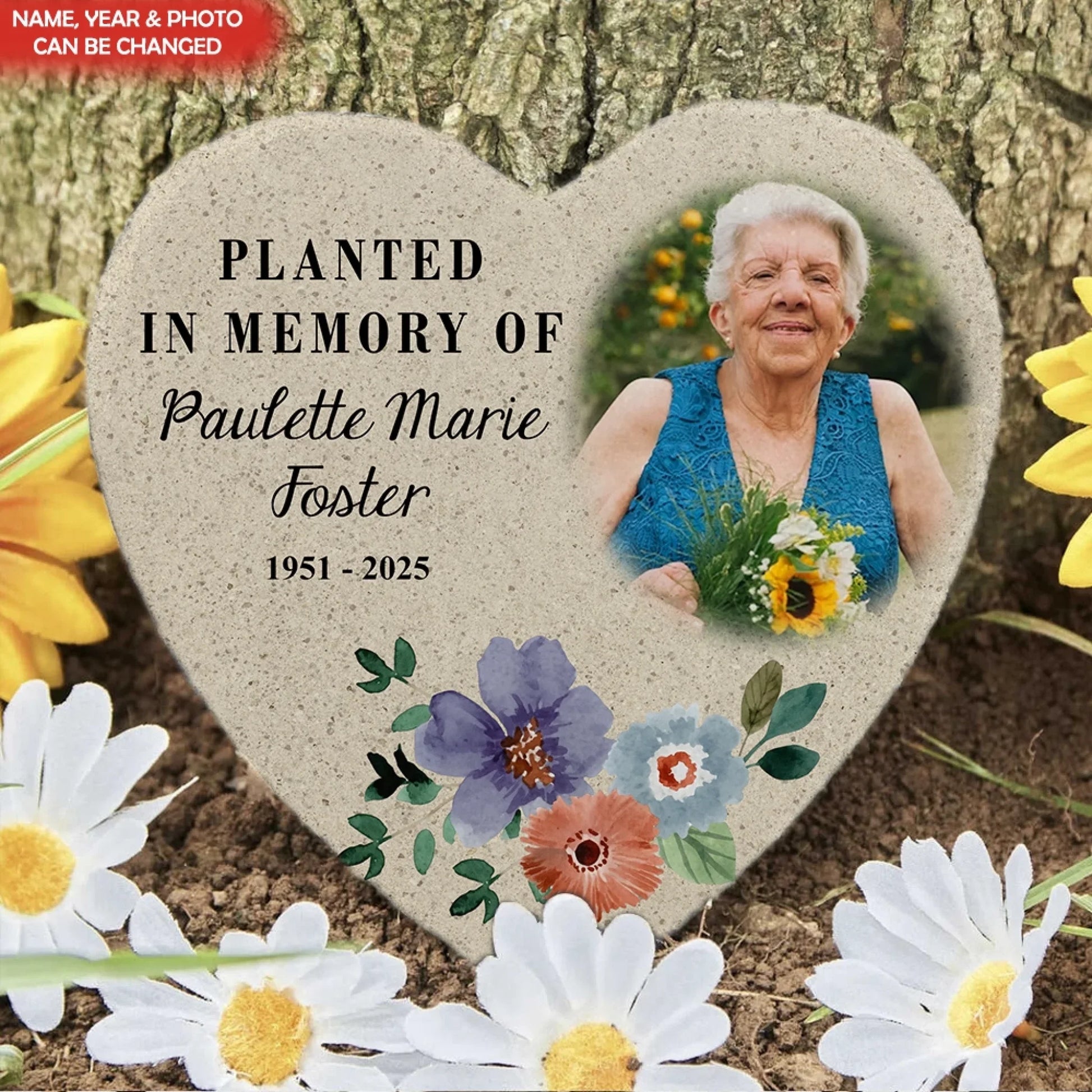 Planted In Memory Of - Personalized Memorial Stone, Sympathy Gift