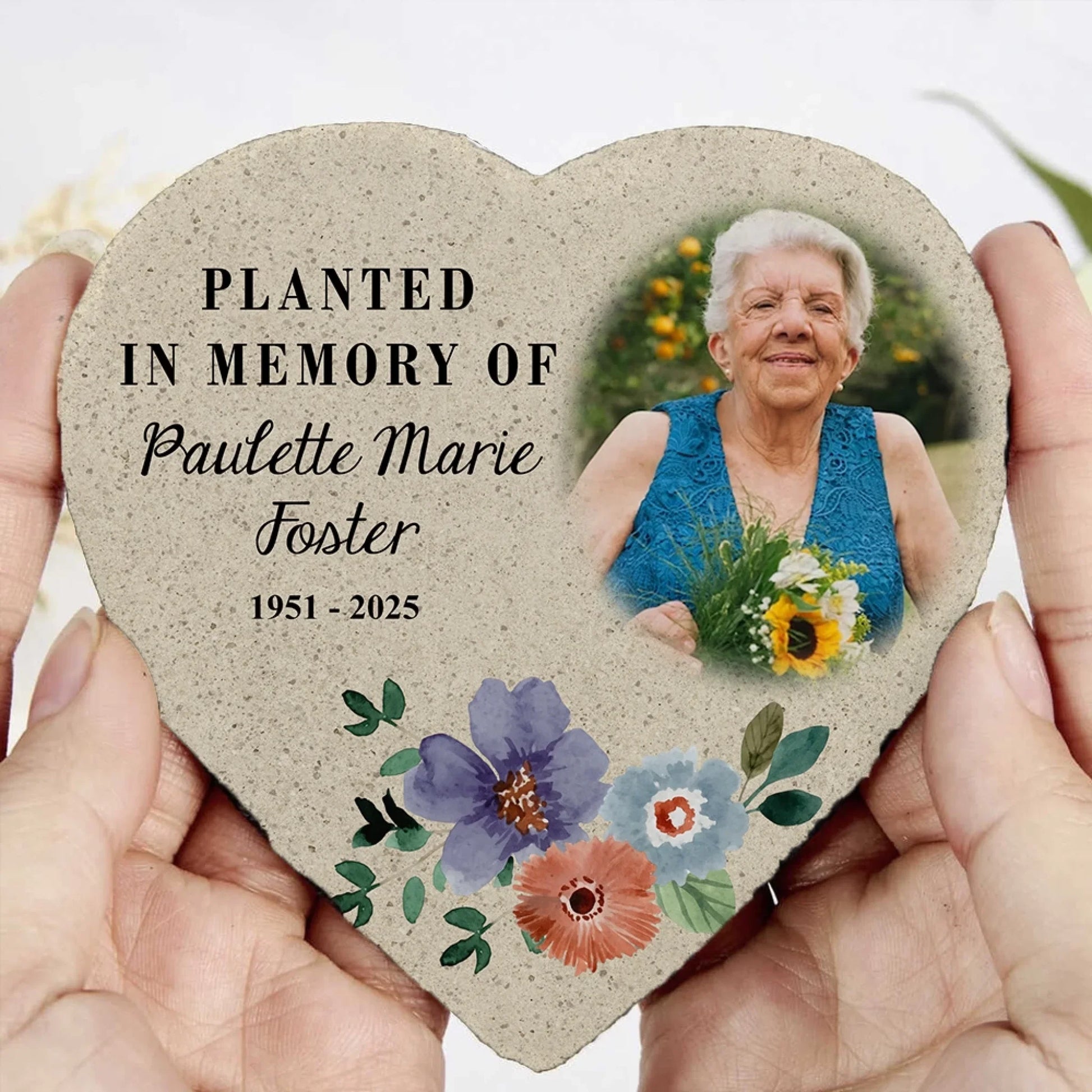 Planted In Memory Of - Personalized Memorial Stone, Sympathy Gift