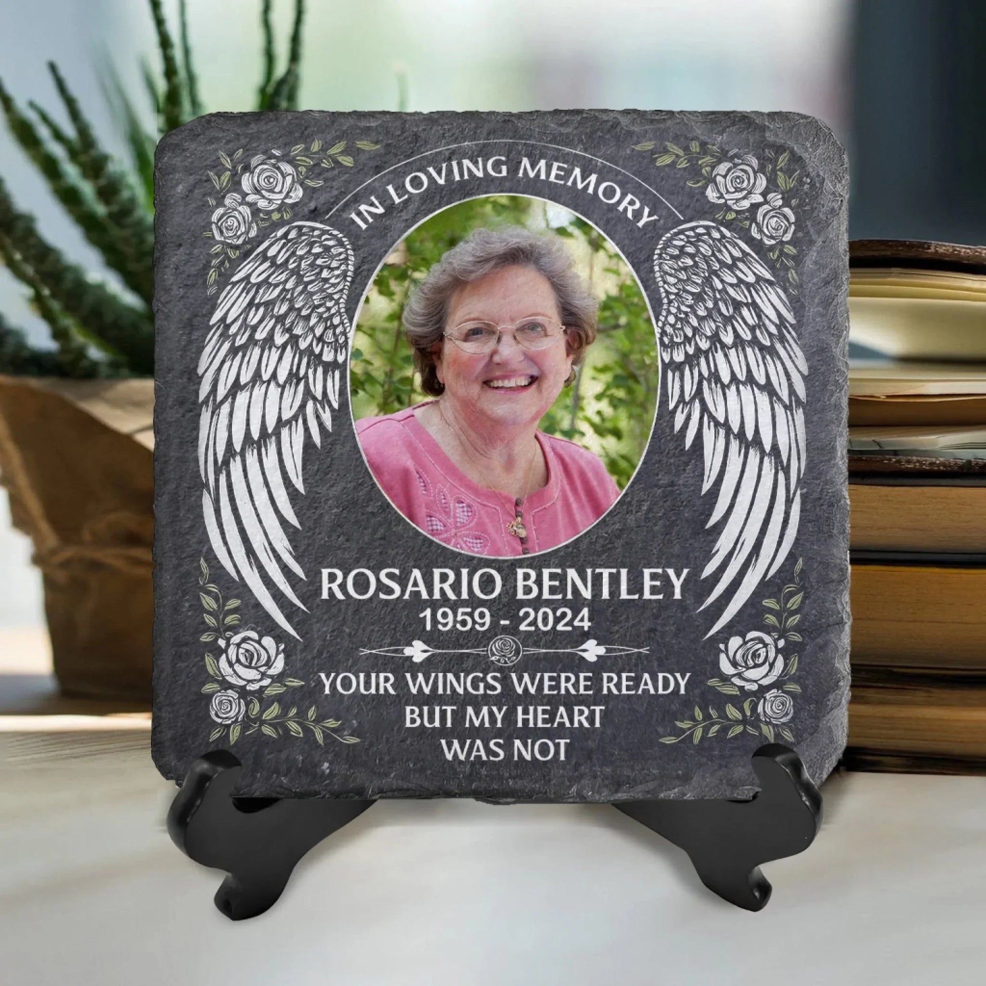 Your Wings Were Ready But Our Hearts Were Not - Personalized Memorial Stone, Sympathy Gift For Loss Of Loved One