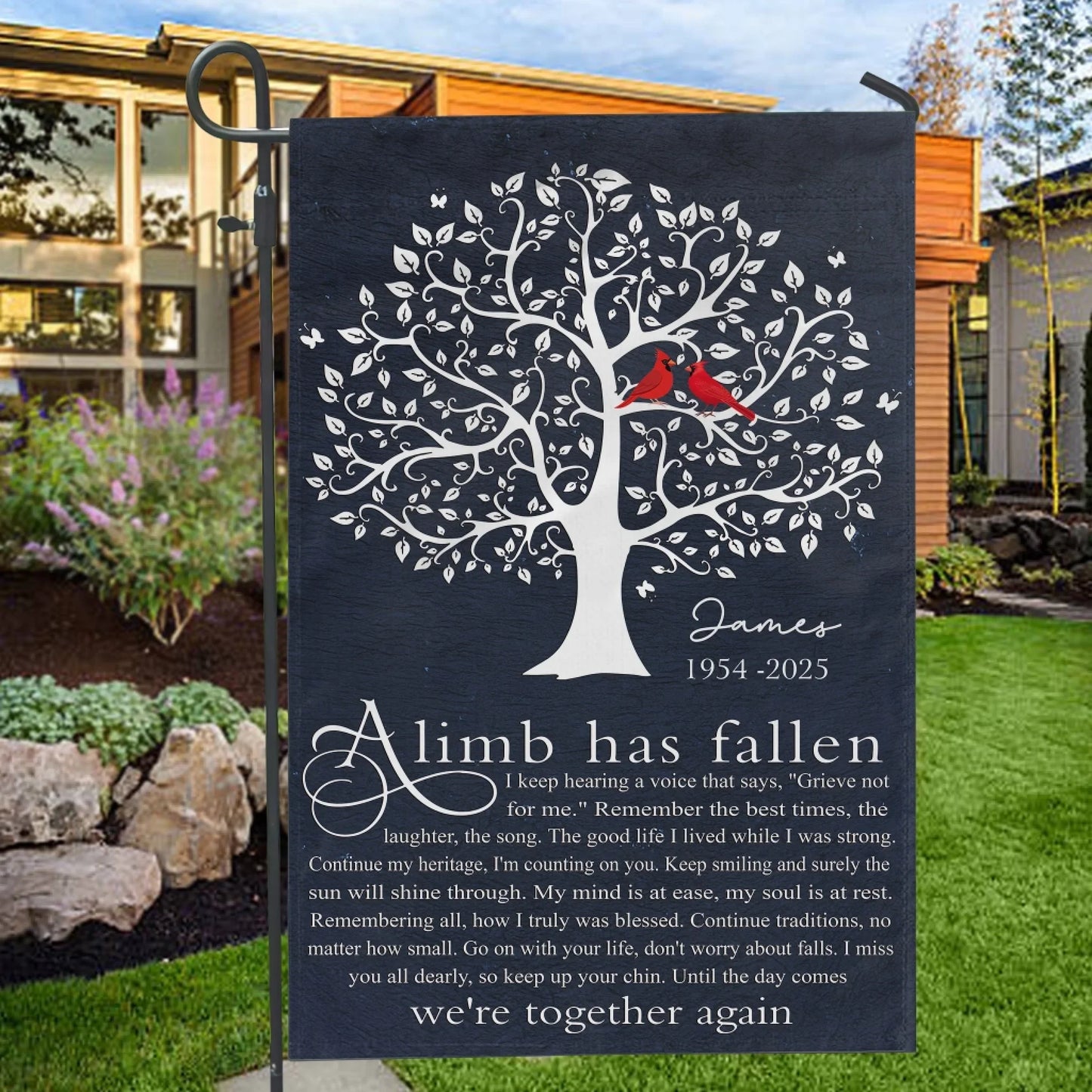 Until The Day Comes We're Together Again - Personalized Garden Flag, Memorial Gift