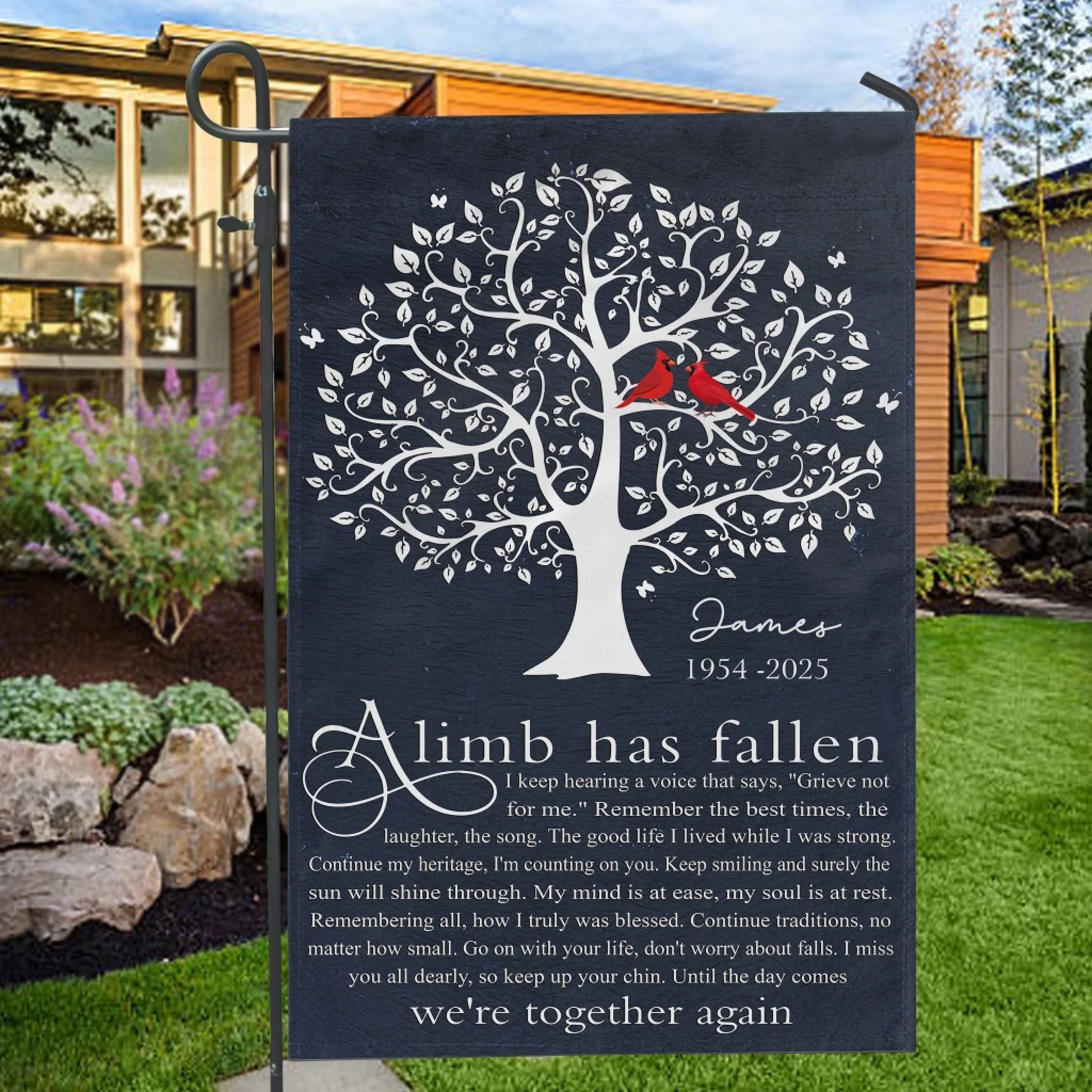 Until The Day Comes We're Together Again - Personalized Garden Flag, Memorial Gift