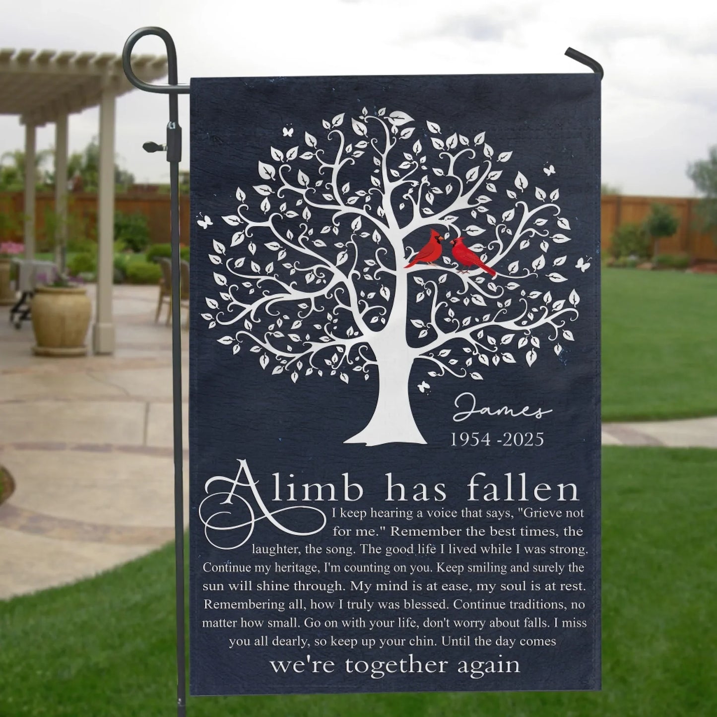 Until The Day Comes We're Together Again - Personalized Garden Flag, Memorial Gift