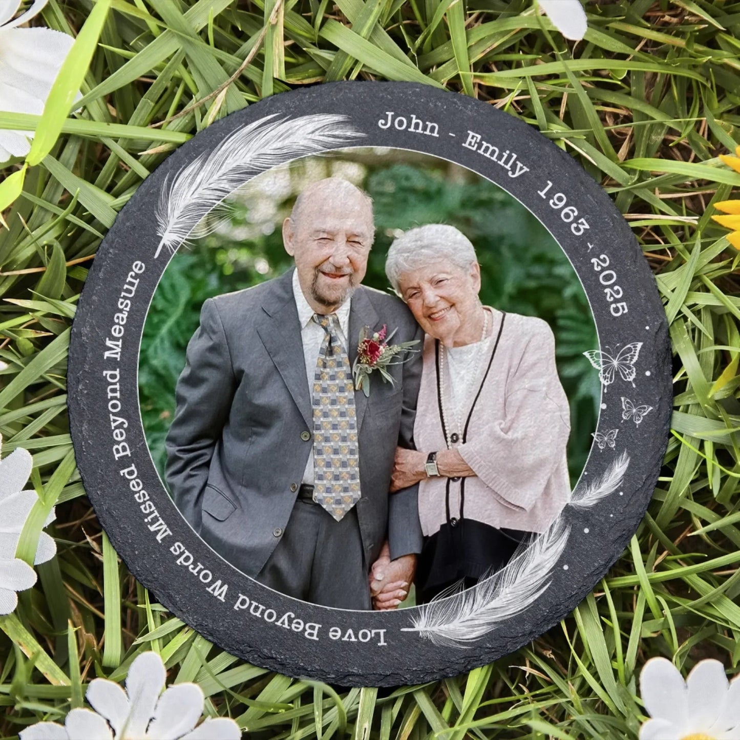 Love Beyond Words Missed Beyond Measure - Personalized Memorial Stone