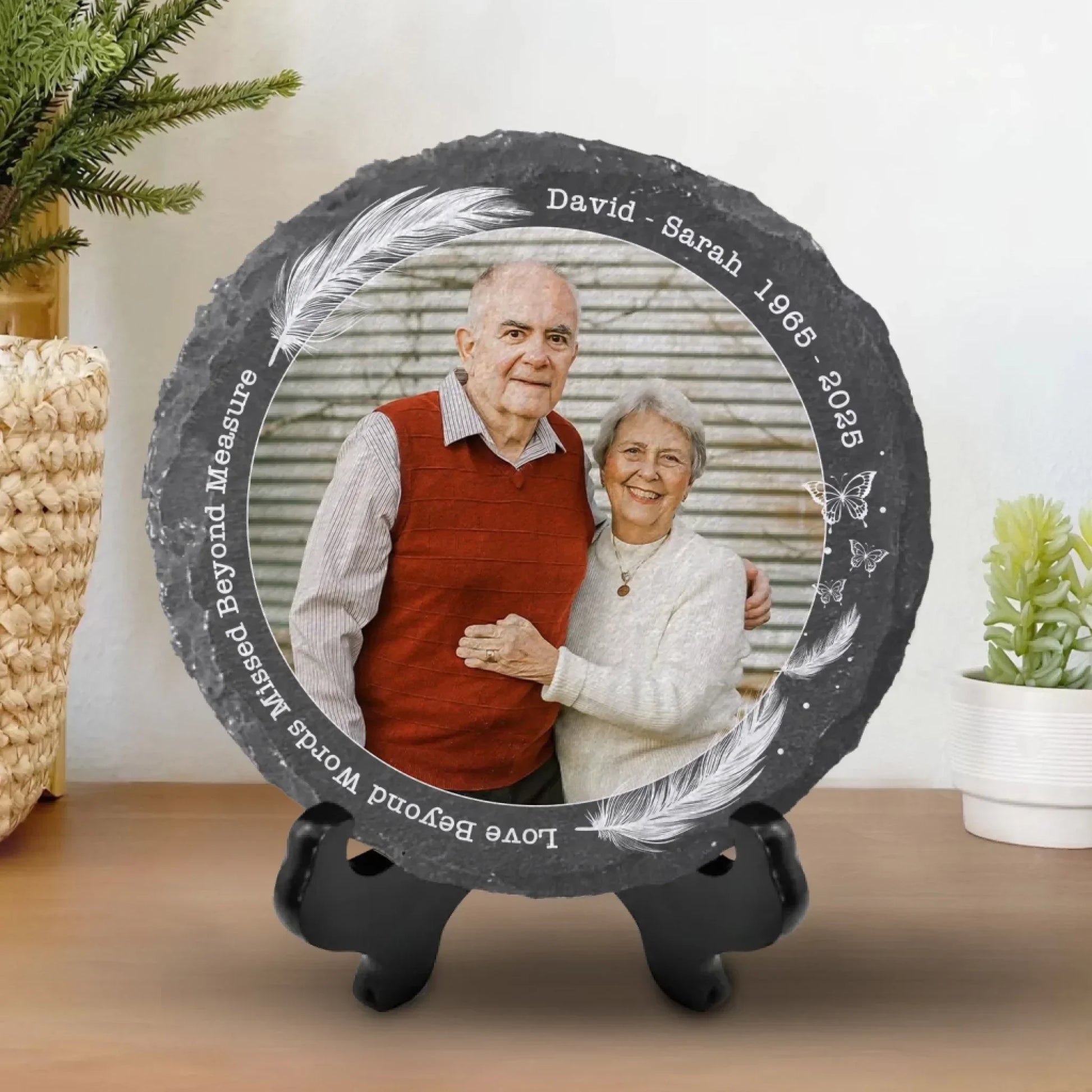 Love Beyond Words Missed Beyond Measure - Personalized Memorial Stone