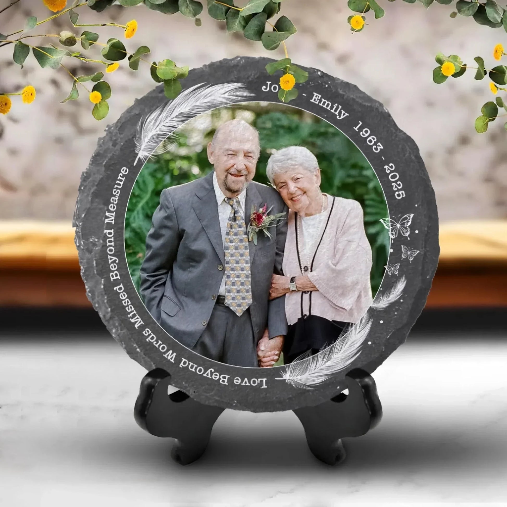 Love Beyond Words Missed Beyond Measure - Personalized Memorial Stone