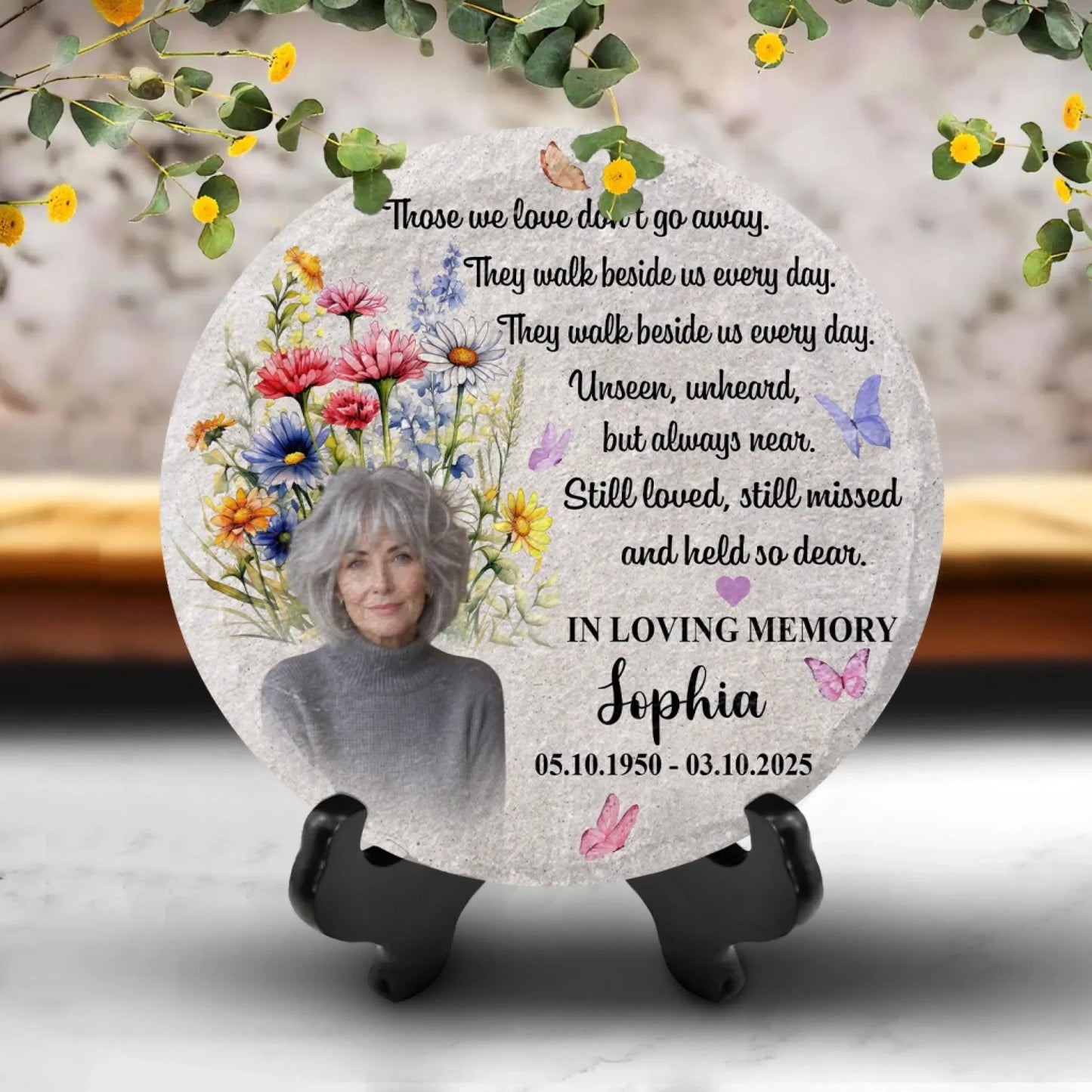 Those We Love Don't Go Away - Personalized Memorial Stone, Sympathy Gift, Loss Of The Loved One Gift