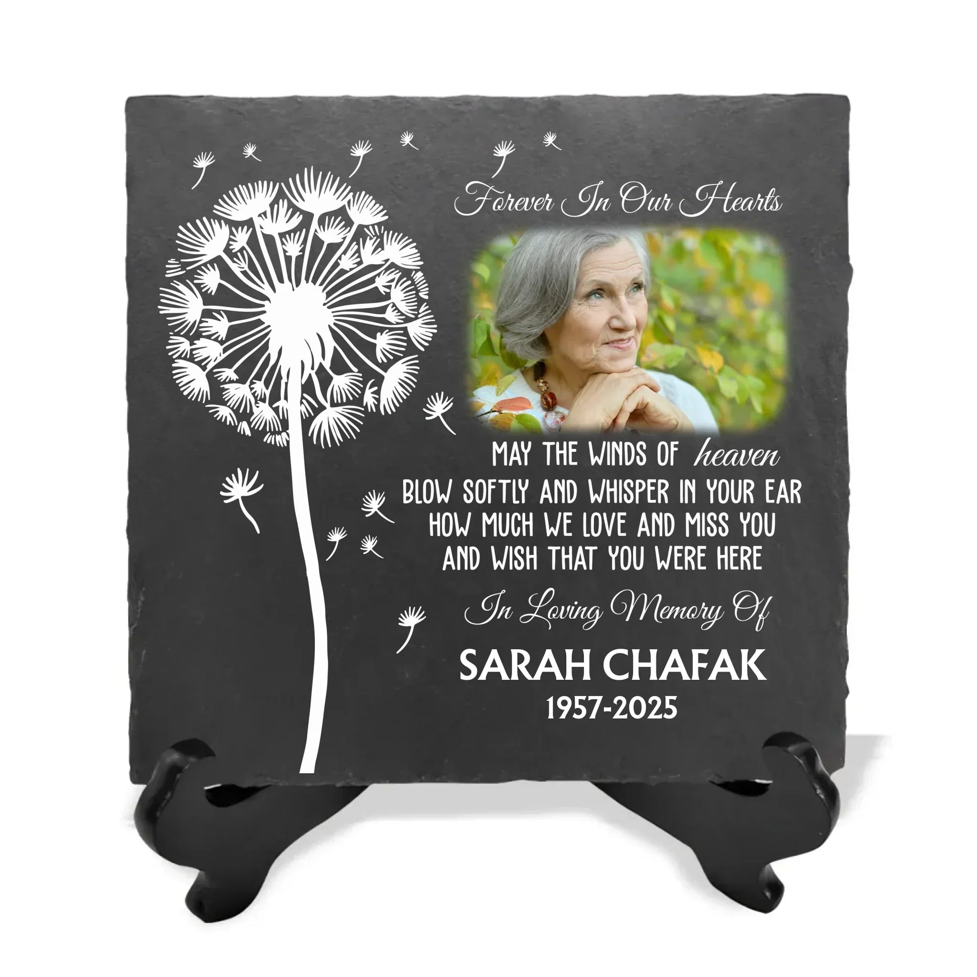 May The Winds Of Heaven Blow Softly And Whisper In Your Ear - Personalized Memorial Stone, Custom Photo Remembrance Gift, In Loving Memory Gift
